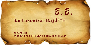 Bartakovics Baján névjegykártya